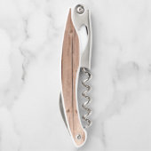 Moderne Rustic Wooden Monogram fles Kurkentrekker (Achterkant)