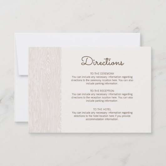 Moderne Rustic Woodgrain Wedding Kaart (Voorkant)