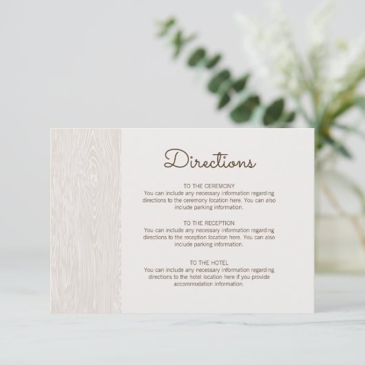 Moderne Rustic Woodgrain Wedding Kaart (Staand voorkant)