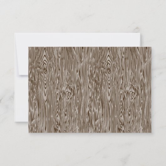 Moderne Rustic Woodgrain Wedding Kaart (Achterkant)