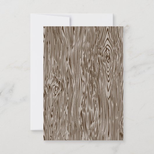 Moderne Rustic Woodgrain Wedding RSVP Kaart (Achterkant)