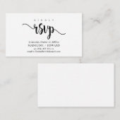 Moderne Rustic, zwart Manuscript, RSVP antwoord Informatiekaartje (Voorkant / Achterkant)