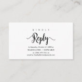 Moderne Rustic, zwart Manuscript, RSVP antwoordt Informatiekaartje (Voorkant)