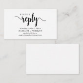 Moderne Rustic, zwart Manuscript, RSVP antwoordt Informatiekaartje (Voorkant / Achterkant)