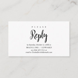 Moderne Rustic, zwart Manuscript, RSVP antwoordt Informatiekaartje