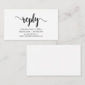 Moderne Rustic, zwart Manuscript, RSVP antwoordt Informatiekaartje (Voorkant / Achterkant)