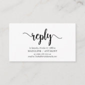 Moderne Rustic, zwart Manuscript, RSVP antwoordt Informatiekaartje (Voorkant)