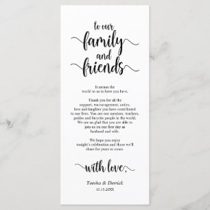 Moderne Rustic, zwart, plaatsinstelling Hartelijk  Programmakaart