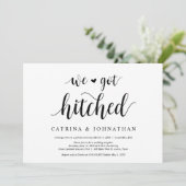 Moderne Rustic, Zwart schrift, Trouw Elopement Kaart (Staand voorkant)