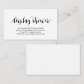 Moderne Rustic, zwart script, Display Shower Informatiekaartje (Voorkant / Achterkant)