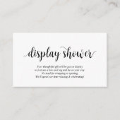 Moderne Rustic, zwart script, Display Shower Informatiekaartje (Voorkant)