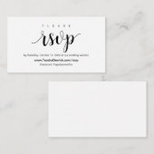Moderne Rustic, zwart Script, online RSVP-behuizin Informatiekaartje (Voorkant / Achterkant)