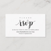 Moderne Rustic, zwart Script, online RSVP-behuizin Informatiekaartje (Voorkant)