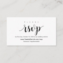 Moderne Rustic, zwart Script, online RSVP-behuizin Informatiekaartje