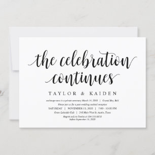 Moderne Rustic, Zwarte Script, Trouw Elopement Kaart