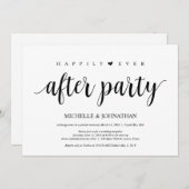 Moderne Rustic, Zwarte script, Trouw Elopement Kaart (Voorkant / Achterkant)