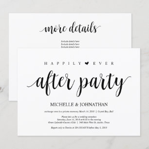 Moderne Rustic, Zwarte script, Trouw Elopement Kaart