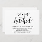 Moderne Rustic, Zwarte script, Trouw Elopement Kaart (Voorkant / Achterkant)