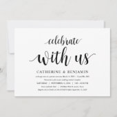 Moderne Rustic, Zwarte Script, Trouw Elopement Kaart (Voorkant)