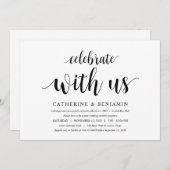 Moderne Rustic, Zwarte Script, Trouw Elopement Kaart (Voorkant / Achterkant)