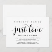 Moderne Rustic, Zwarte Script, Trouw Elopement Kaart (Voorkant / Achterkant)