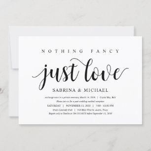 Moderne Rustic, Zwarte Script, Trouw Elopement Kaart