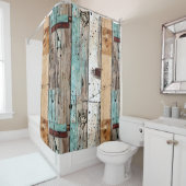 Moderne rustiek geschilderd hout Landelijke stijl  Douchegordijn (In situ)