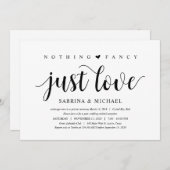 Moderne Rustiek, Zwarte Script, Trouw Elopement Kaart (Voorkant / Achterkant)