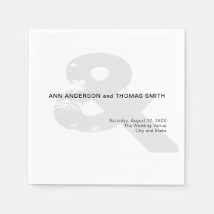 Moderne Rustieke Ampersand Bruiloft Papieren Serve Servet