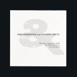 Moderne Rustieke Ampersand Trouwpapier Servet<br><div class="desc">Moderne rustieke typografische ampersand trouwpapier servetten. Bruid en bruidegom met rechts uitgelijnde trouwdatum en locatie. Grote rustieke ampersand in grijs.</div>