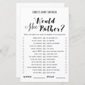 Moderne Rustieke Baby Shower Spel PRINTED (Voorkant / Achterkant)