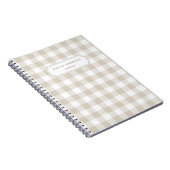 Moderne Rustieke Beige Buffalo Check Notitieboek (Rechterzijde)