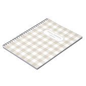 Moderne Rustieke Beige Buffalo Check Notitieboek (Linkerzijde)
