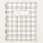 Moderne Rustieke Beige Buffalo Check Planner (Voorkant)