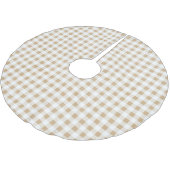 Moderne rustieke Beige Wit Gingham Check Kerstboom Rok (Gekanteld)