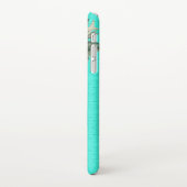 Moderne Rustieke Blauwgroen Aqua Zonnebloem iPhone iPhone Hoesje (Linkerkant)