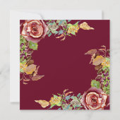 Moderne Rustieke Bloemen Herfst Rode Krans Vrijgez Kaart (Achterkant)