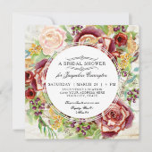 Moderne Rustieke Bloemen Herfst Rode Krans Vrijgez Kaart (Voorkant)