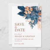 Moderne rustieke bloementuin Elegante bruiloft Save The Date (Voorkant)