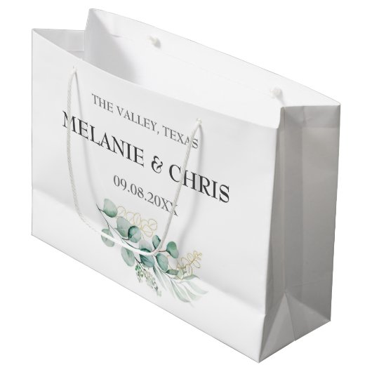 Moderne Rustieke Bloemige Aangepaste Boho Cadeaus Groot Cadeauzakje (Voorkant Gekanteld)