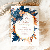 Moderne rustieke bloemige elegante bruiloft kaart