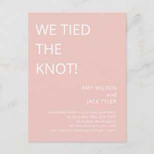 Moderne Rustieke Blush Roze Huwelijksaankondiging Briefkaart
