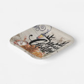 Moderne rustieke boerderij dennenappels kersthout papieren bordje (Gebogen)