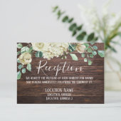 Moderne Rustieke Boerderij Houten Bloem Bruiloft Informatiekaartje (Staand voorkant)