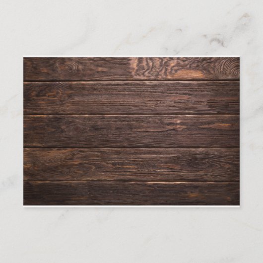 Moderne Rustieke Boerderij Houten Bloem Bruiloft Informatiekaartje (Achterkant)