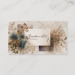 Moderne Rustieke Boho Abstracte Botanische Blauwe  Visitekaartje