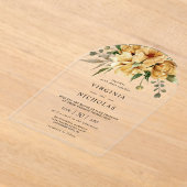 Moderne Rustieke Boho Bloemen Huwelijk Acryl Uitnodigingen (Laagn)