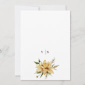 Moderne Rustieke Boho Bloemige Bruiloft Kaart (Achterkant)