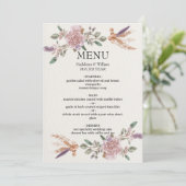 Moderne rustieke Boho Elegante bruiloft Menu (Staand voorkant)