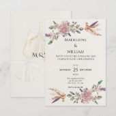 Moderne rustieke Boho Elegante bruiloft RSVP Kaartje (Voorkant / Achterkant)